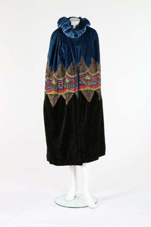 Velvet and lame opera cape. Image courtesy of LiveAuctioneers.com archive